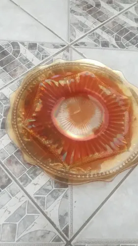 Prato de bolo,carnival glass. 