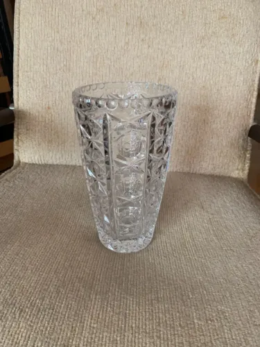 Vaso cristal Bohemia maçiço grande