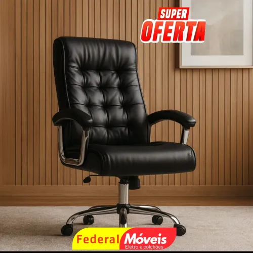 Cadeira Giratória Presidente Luxo - Ergonômica e de alto padrão!