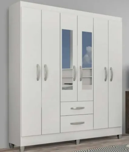 Guarda Roupa 6 Portas 2 Gavetas c/ Espelho Direto da fabrica