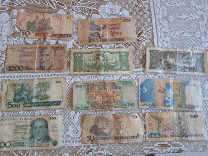 Notas Antigas algumas plastificadas lote 10 unidades 