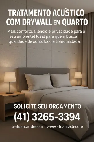 Tratamento Acústico com Drywall em Quarto