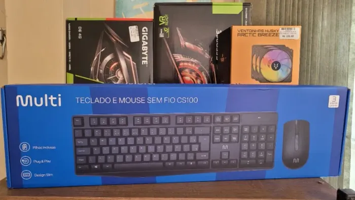 Kit teclado e mouse sem fio Multi pilha inclusa! (com garantia!)