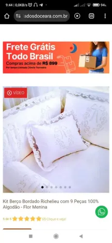 Kit de berço em rechilieu + mosqueteiro+ cortina em voil