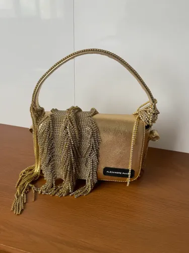Bolsa crystal bag dourada Alexandre pavão