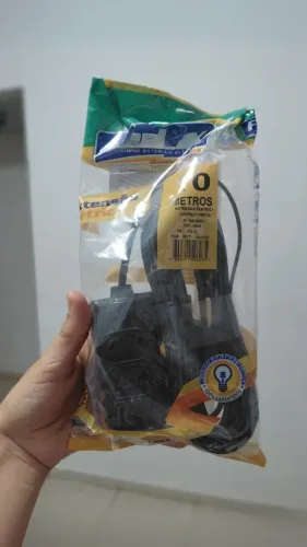 EXTENSAO 10M CABO PARALELO 2P PRETO