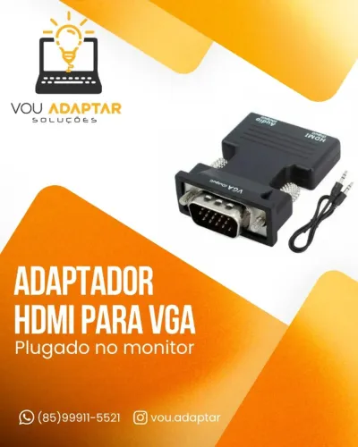 Adaptador HDMI para VGA Inverso (com áudio) notebook computador projetor e etc...