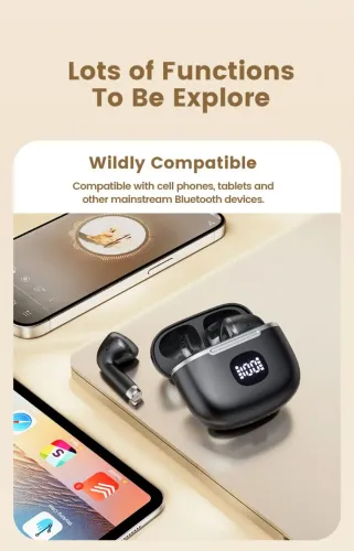 Fones de ouvido Bluetooth sem fio - Design moderno e som de qualidade