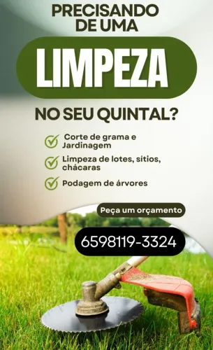 Jardinagem, poda de árvores e jardins