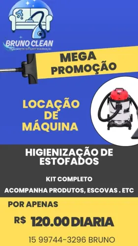 Aluguel de máquina de higienização e kit