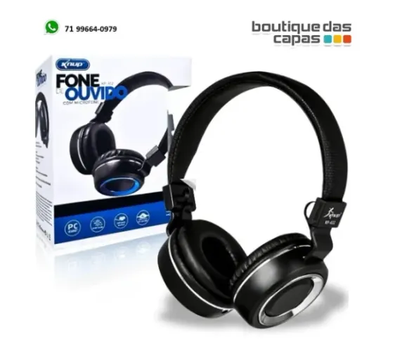 Fone de Ouvido Headphone Dobrável C/ Microfone KNUP - KP-422 (com fio)