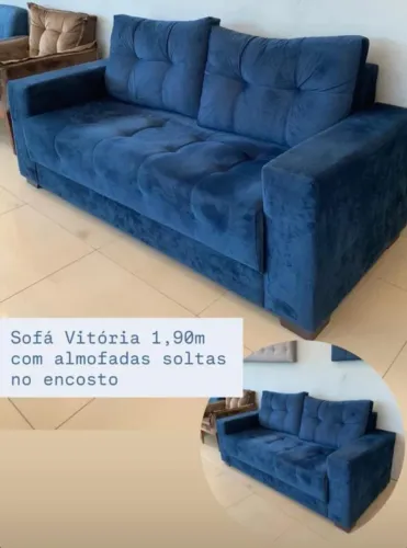 Promoção!!! Sofá 1,90cm com almofadas Soltas Suede 
