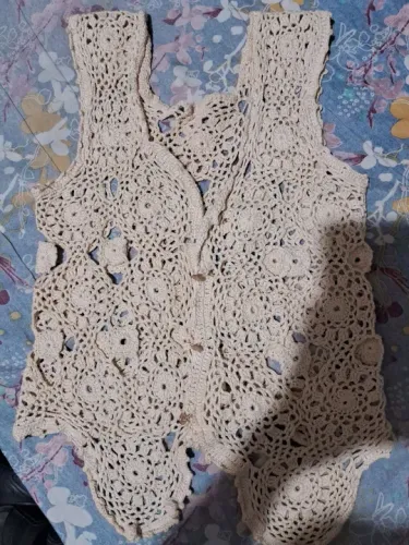 Colete de crochê feminino