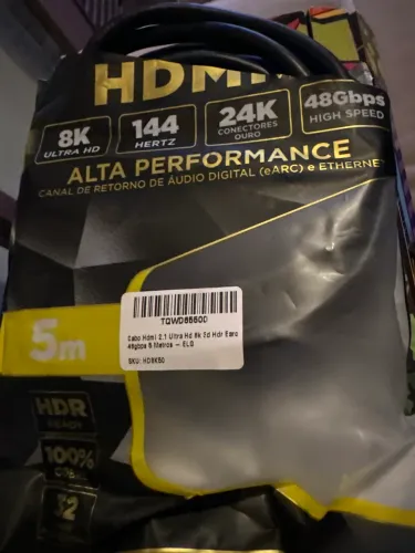 Cabo Hdml 2.1 Ultra Hd 8k 3d Hdr Earc 48gbps 5 Metros - ELG