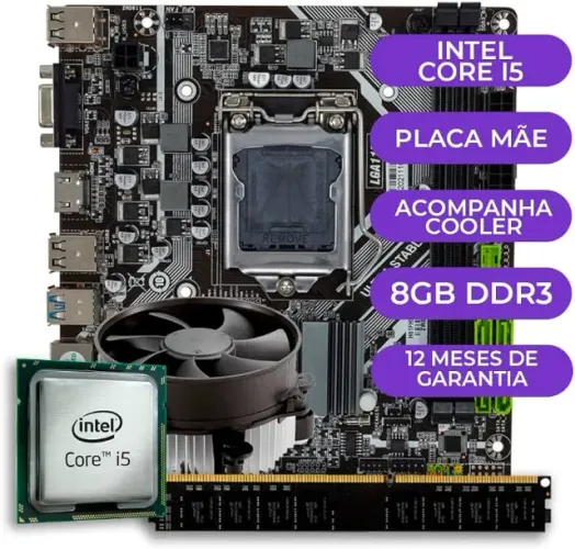 Kit Upgrade Intel Core I5 3470 + Placa Mãe 1155 com Slot M2 Nvme + 8gb Ram + Cooler, Novo