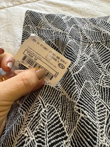 Saia Estampado Preto e Branco