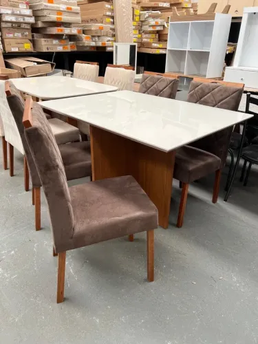 Mesa 1,20 x 0,80 com Vidro e 4 Cadeiras MOSTRUÁRIO