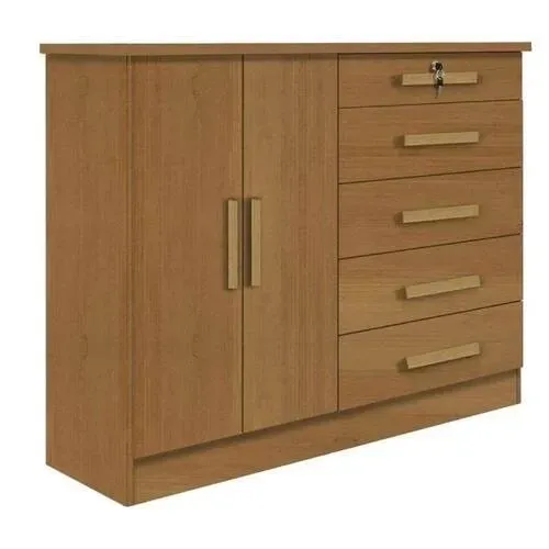 Cômoda sapateira New Athos 5 gavetas 2 portas - Cinamomo l55