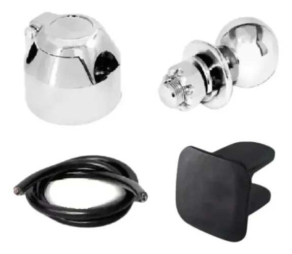 Kit Engate Removível Reboque Bola Capa Aço Tomada Cromada Bruckle 