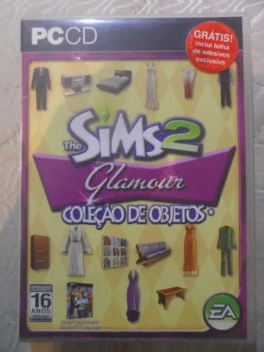 PC CD ROM The Sims 2 Glamour Coleção de Objetos com adesivos