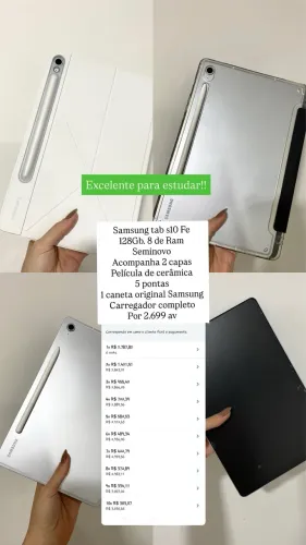 Samsung tab S10 Fe 128gb 6 de ram
