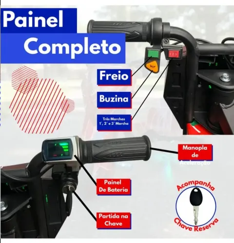 Triciclo Elétrico Infantil Drift 350W 36V 3 Velocidades até 30km/h