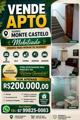 Vendo apto térreo mobiliado no Monte Castelo