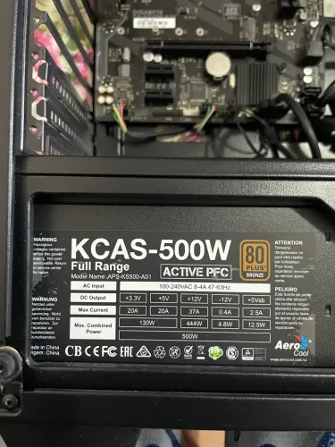 Fonte Aerocool 500W 80 plus