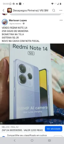 VENDO XIOMI REDMI NOTE 14 PRO. 5 G.   256 GIGAS 