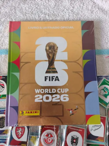 Coleção e álbum dourado da copa do mundo 2026 completa