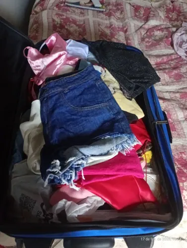 LOTE 50 ROUPAS FEMININAS + MALA GRANDE