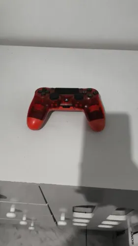 Controle de PS4 vermelho translúcido original