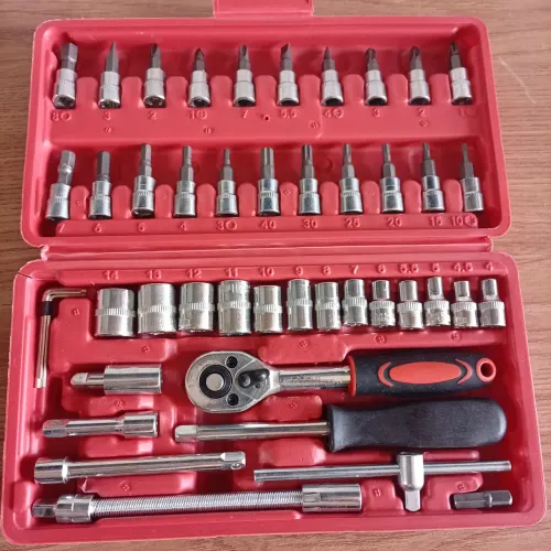 Kit de ferramentas completo 46 peças. Kit de ferramentas para carro, moto,bike, casa.