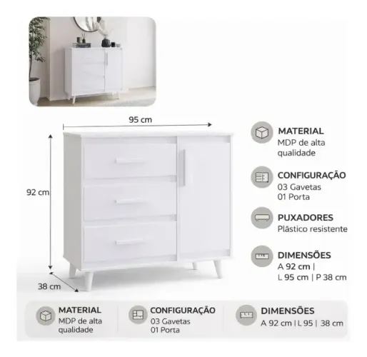 COMODA NOVA, MONTAGEM GRATUITA!!