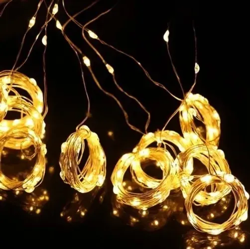 Cortina Led Fio de Fada Fixa 200 Leds 3x2m Branco Frio Ou Quente Escolha Cor