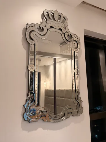 Espelho Veneziano Imperial 120cm - Acessar ? Moldura em Vidro Trabalhado