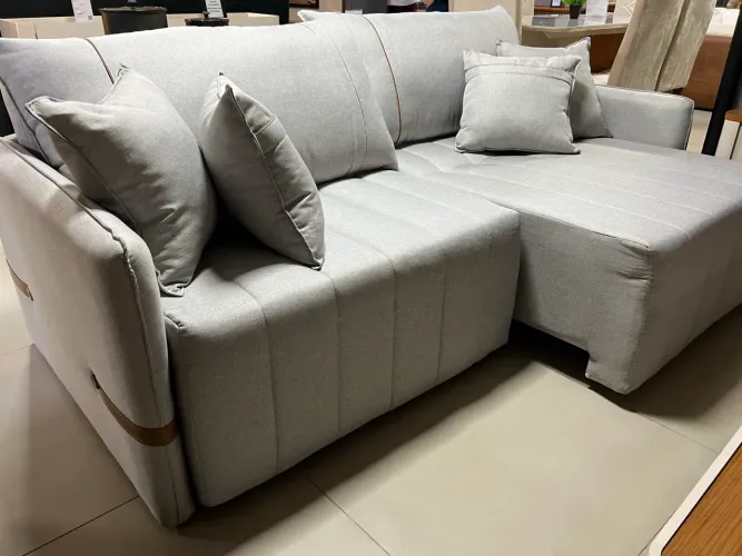 Sofá cama linho cinza claro largura 2.20m