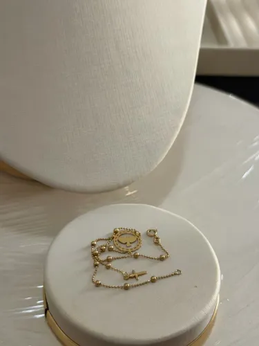 Pulseira escapulário em ouro 18k Unissex terço