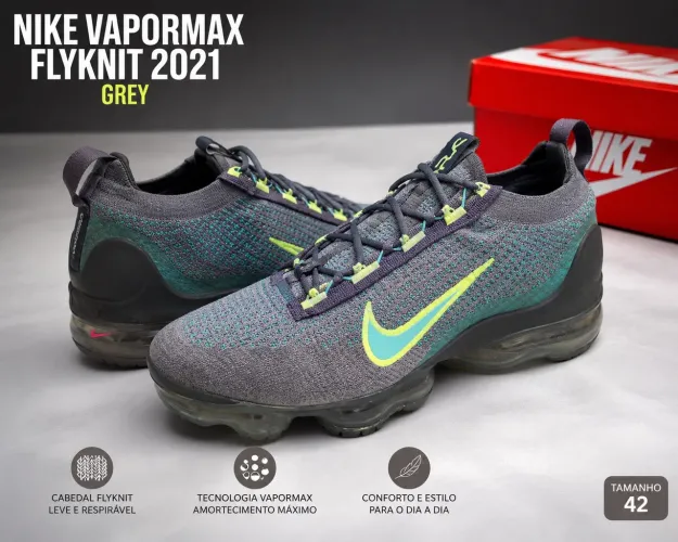 tênis nike vapormax flyknit 2021 grey