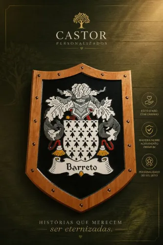 Placas entalhadas brasões de família