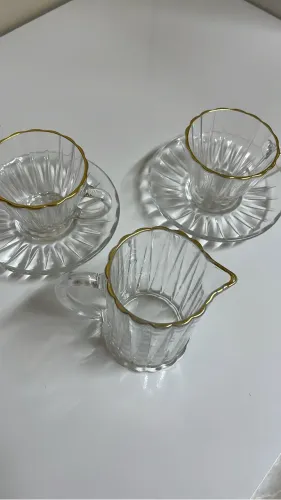 Conjunto de xícaras e leiteira - Lyor Cristal