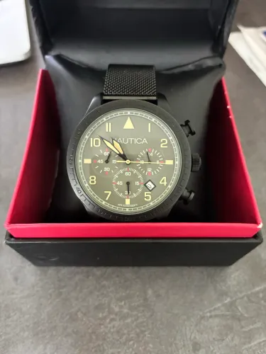 relógio Nautica Chronograph Oliver Green Dial Men's Watch A19615GS
