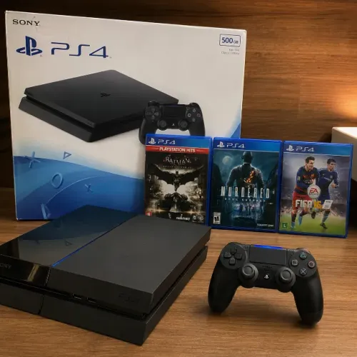 PS4 Conservado com Jogos e Controle | Preço de Oportunidade