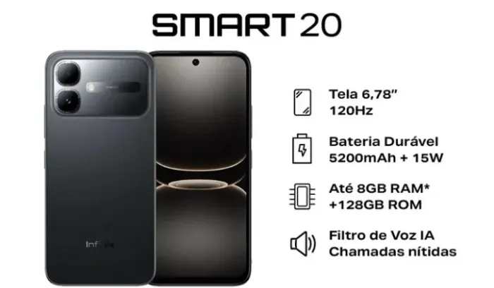 Celular smart 20 sim novo apenas 9 dias de comprado 