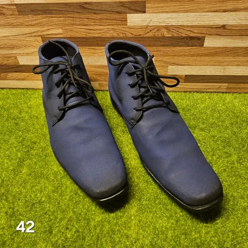 Bota Cano Curto Azul Camurça Nubuck 42