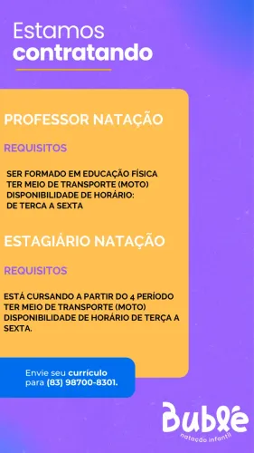 Vaga de emprego ( professor de natação )
