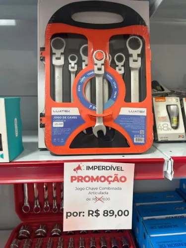 Jogo de Chave Combinada Articulada Catraca 7 Peças