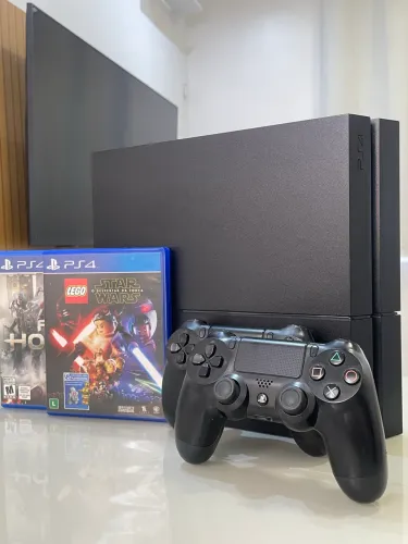 Ps4 FAT 500GB + 2 CONTROLES ORIGINAIS + 2 JOGOS FÍSICOS!