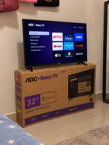 TV AOC Roku Smart TV 32 NOVA - NUNCA USADA