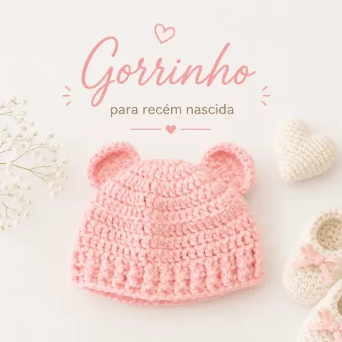 Gorrinho de crochê para recém nascida. Leia a descrição.